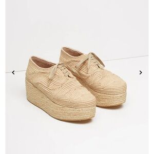 Robert Clergerie Beige Platform Woven Shoes